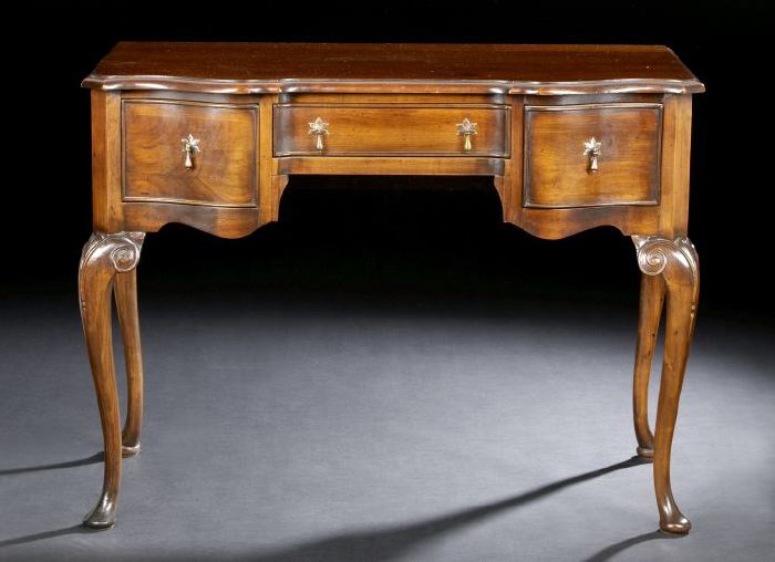 Queen Anne-Style Mahogany Side Table,