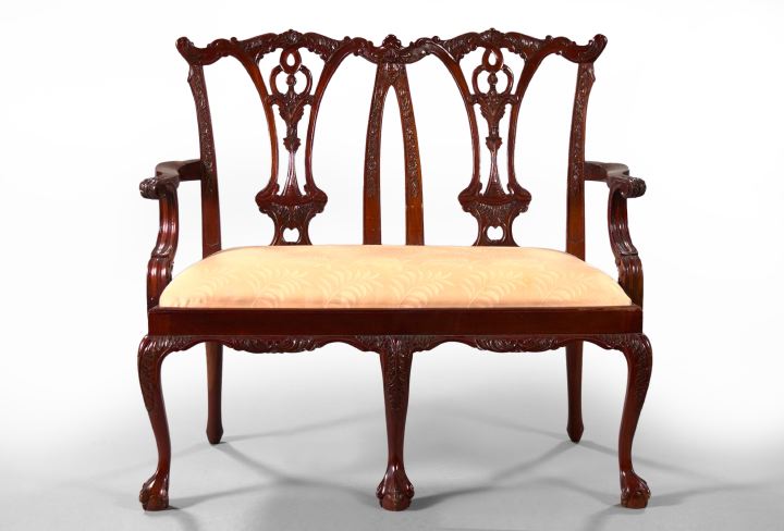 George III Style Mahogany Double Chairback 2f594