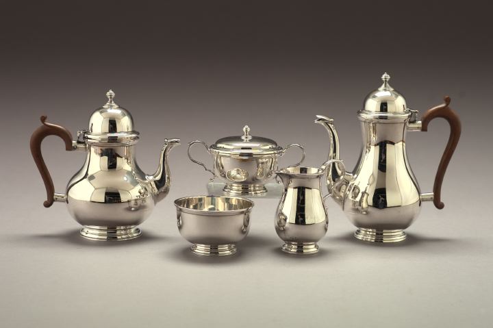 George V Five-Piece Sterling Silver