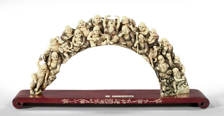 Chinese Meiji Elaborately Carved 2f5b5