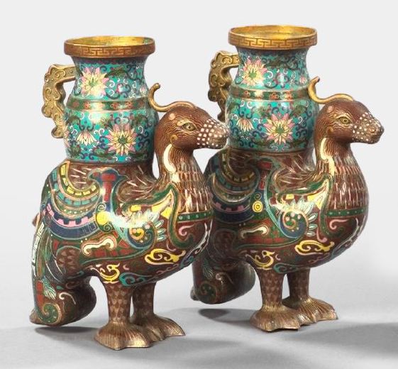 Pair of Chinese Polychromed Antique 2f20d