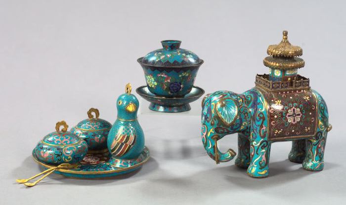 Six Piece Collection of Cloisonne  2f211