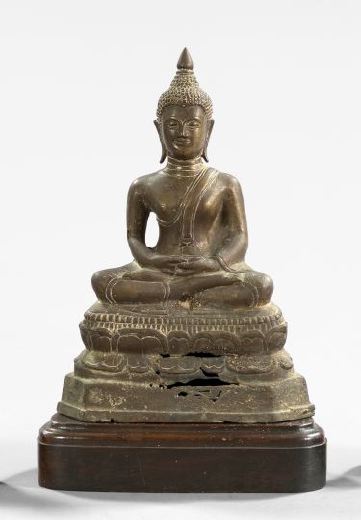 Thai Patinated Bronze Figure of 2f249