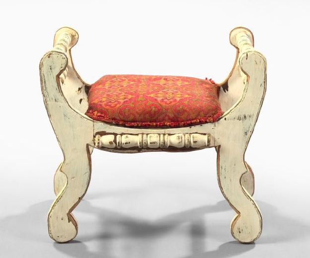 Italian Polychromed Stool,  early