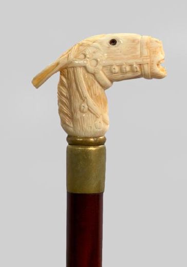 Continental Brass- and Carved Ivory-Mounted