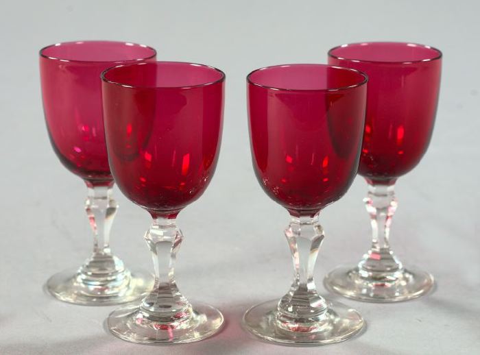 Set of Four Victorian Cranberry 2f293