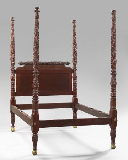 American Late Classical Carved Mahogany