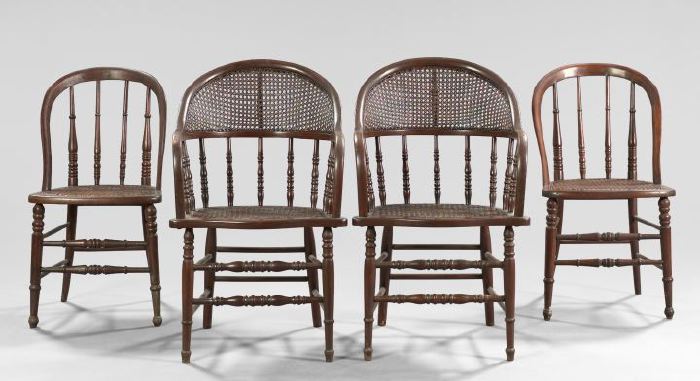 Set of Four Caned Oak Chairs  2f30a