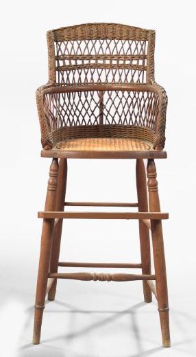 Rare American Wicker, Turned Hardwood