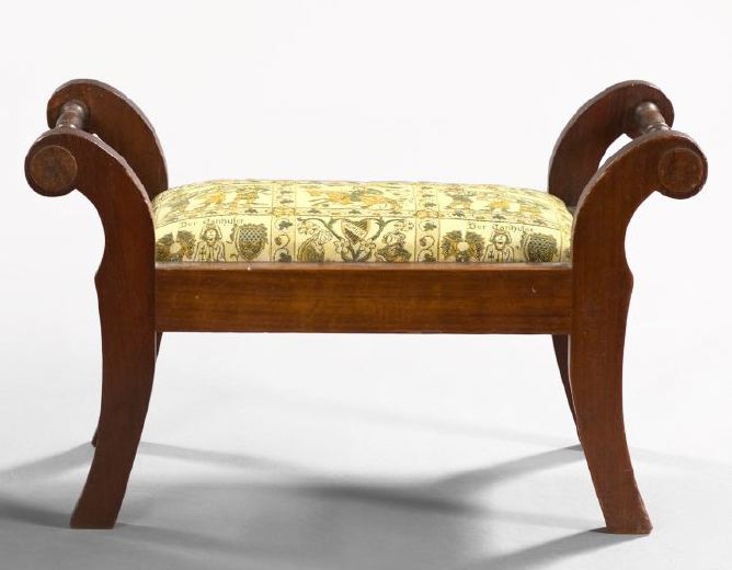 American Turned Mahogany Footstool,