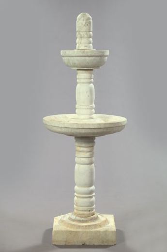 Antique White Marble Two-Tiered