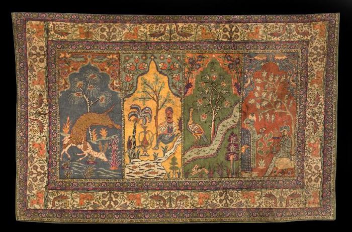 Silk Tabriz Prayer Carpet 6  2f34d