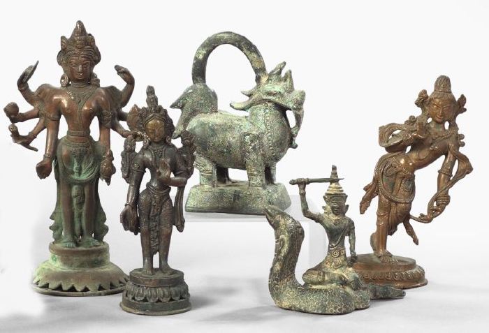 Group of Five Asian Bronze Figures 2f796