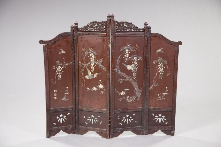 Oriental Four Panel Folding Screen  2f7b4