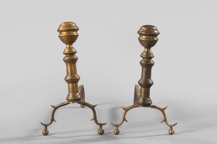 Pair of Edwardian Brass and Wrought-Iron