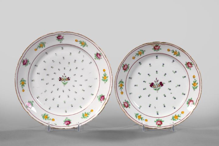 Two Paris Porcelain Graduated Chargers,