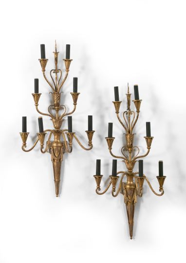 Pair of Italian Gilded Wrought-Iron