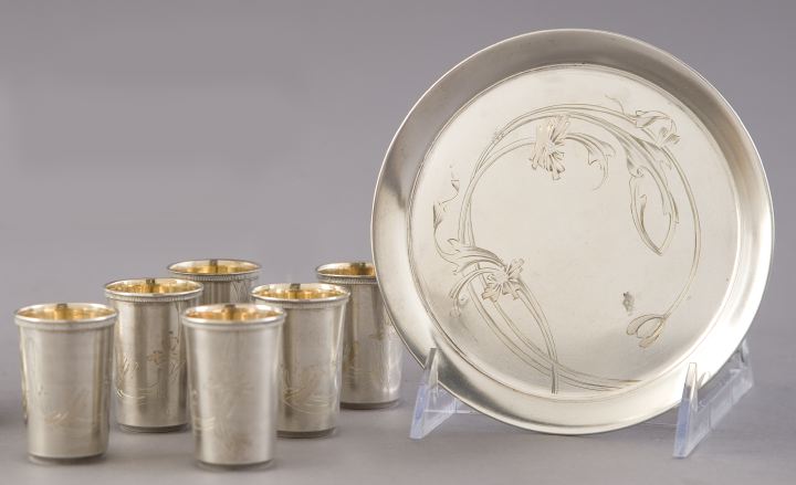 Charming Seven-Piece Russian Silver