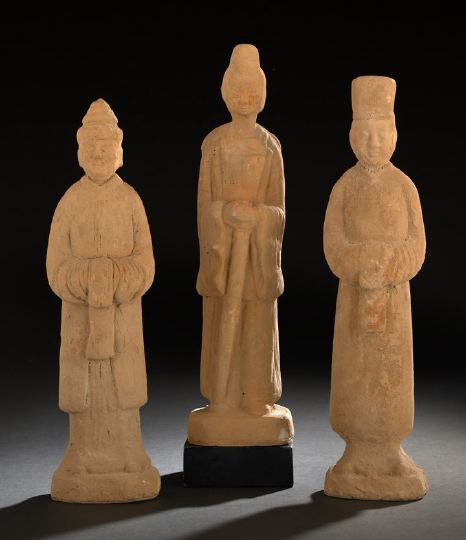 Group of Three Chinese Ming-Style Unglazed