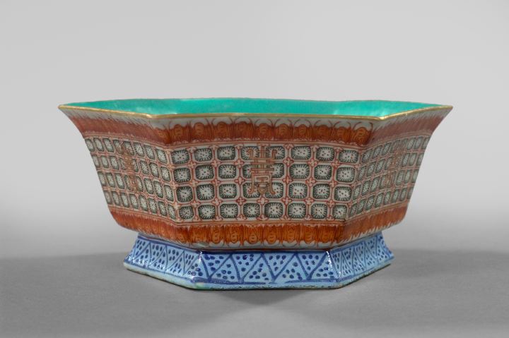 Kuang Hsu Hexagonal Porcelain Bowl,