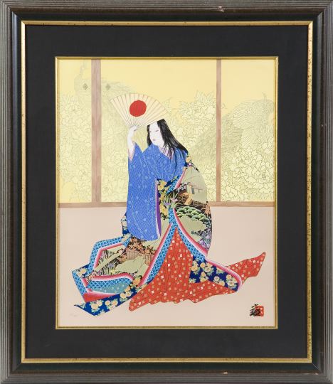 Stunning Japanese Print of a Courtesan  2f925