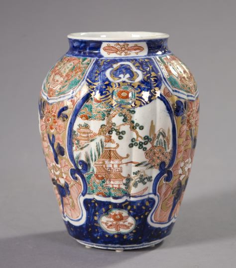 Japanese Meiji Imari Ribbed Porcelain