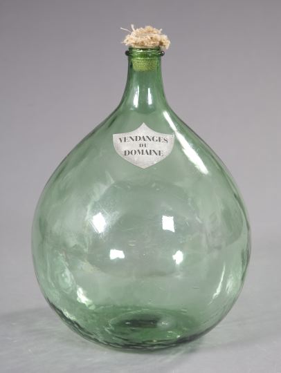 Magnum French Blown Green Glass Wine