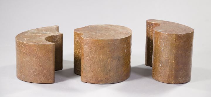 Suite of Three Shaped Copper Contemporary