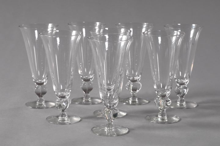 Set of Eight Blown and Pattern-Molded
