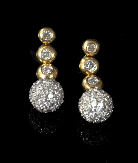 Pair of Fourteen Karat Two Color 2f9a1