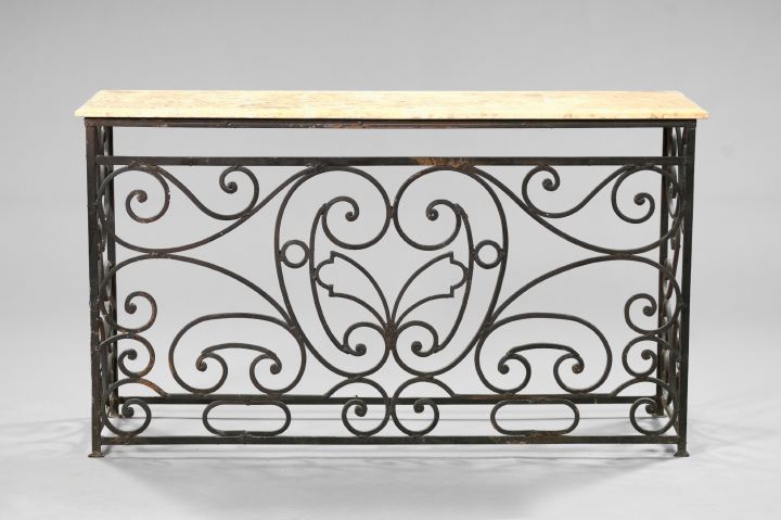 Polychromed Wrought Iron and Marble Top 2f5e6