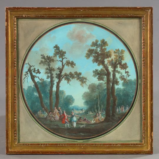 French Gouache of a Fete Galante  2f5e9