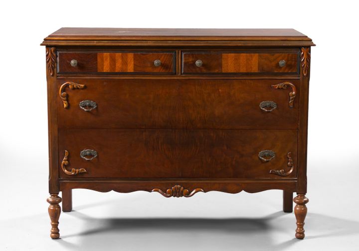 American Figured Mahogany Chest  2f666