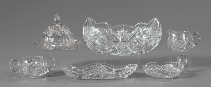 Six Piece Collection of Cut Glass  2f6a8