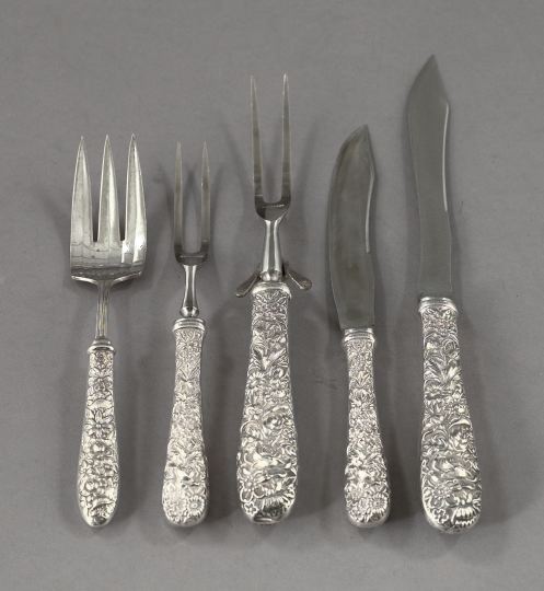 Five Pieces of Sterling Silver-Handled