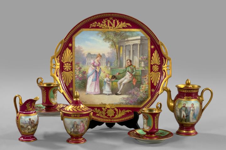 Eight-Piece Sevres-Style Porcelain
