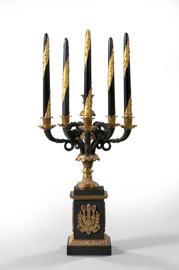 French Brass Six-Light Candelabrum,