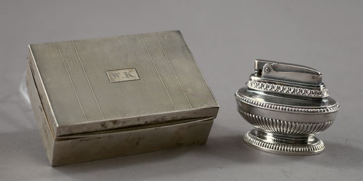 Silver Cigarette Box and Lighter  2f71a