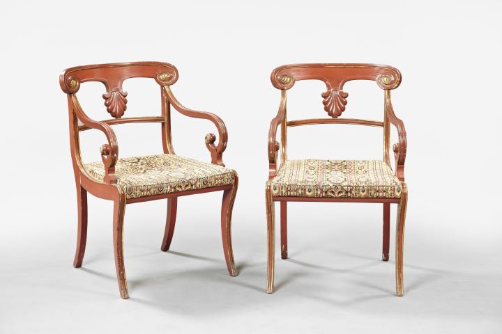 Pair of Regency-Style Polychromed