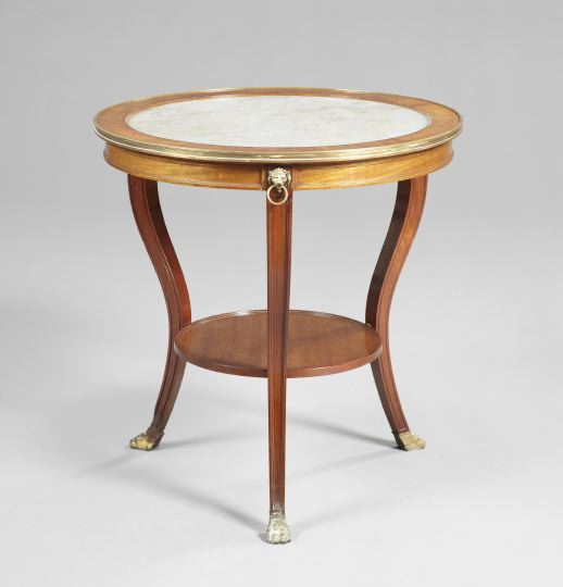 Empire-Style Mahogany and Marble-Top