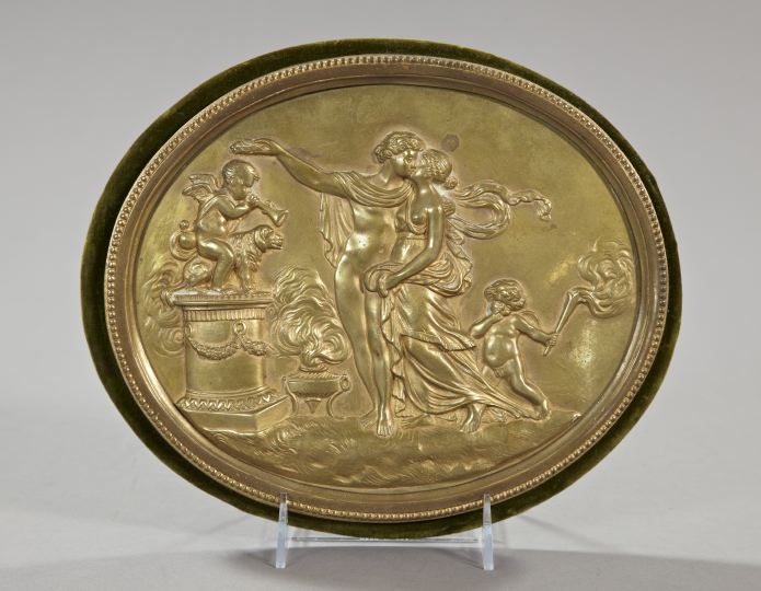 Napoleon III Gilt-Bronze Oval Relief