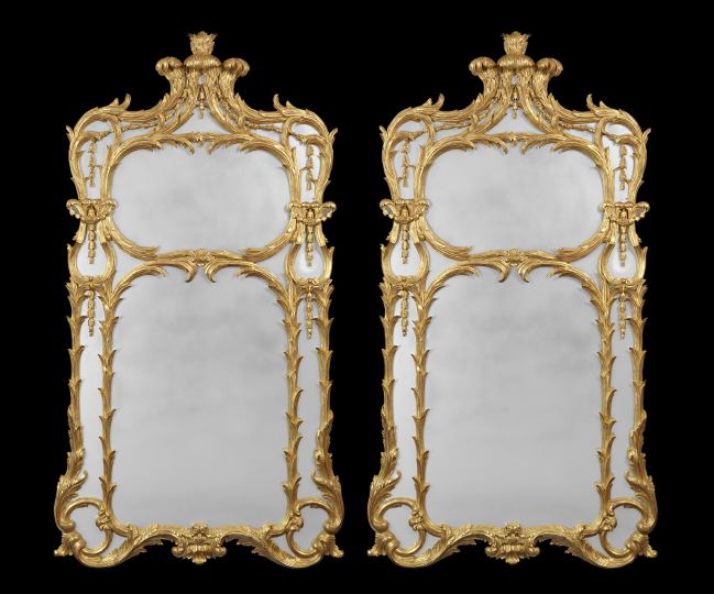 Pair of Carved Giltwood Bipartite 2fc0a