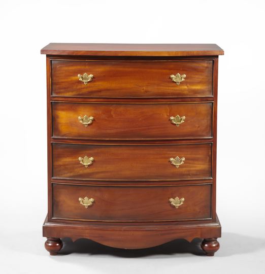 Victorian-Style Mahogany Bowfront Chest,