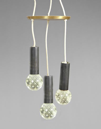 Stylish 1950 s Pendant Triple Light 2fc6c