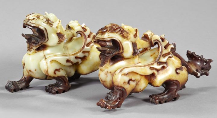 Pair of Fanciful Chinese Carved 2fcdd