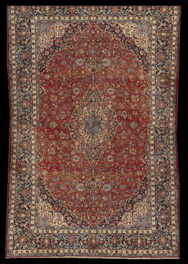 Persian Kashan Carpet,  10' 7"