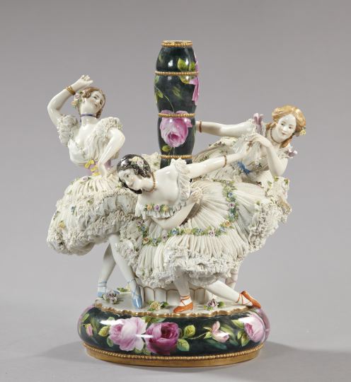 Large and Elaborate Dresden Lace Porcelain