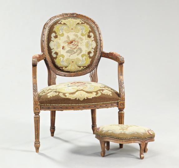 Louis XVI Style Fruitwood Fauteuil 2fd97