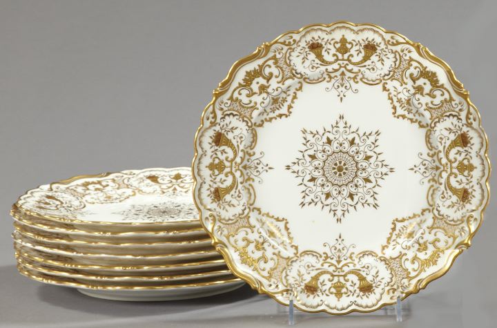 Opulent Set of Eight Coalport Porcelain