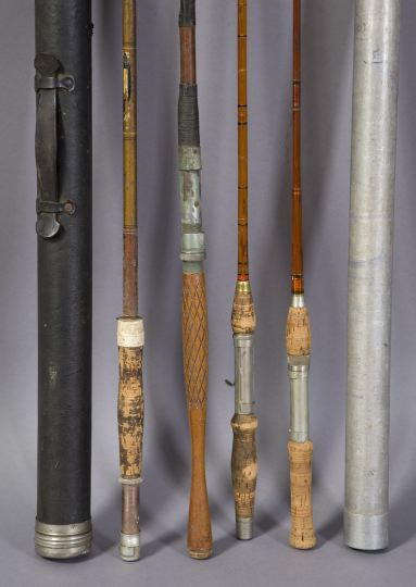 Collection of Four Early Fishing Poles,